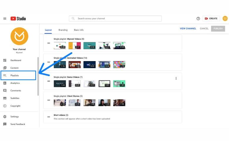 بخش پلی‌لیست ویدئوها در یوتیوب