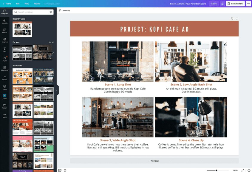 استوری‌بورد کنوا