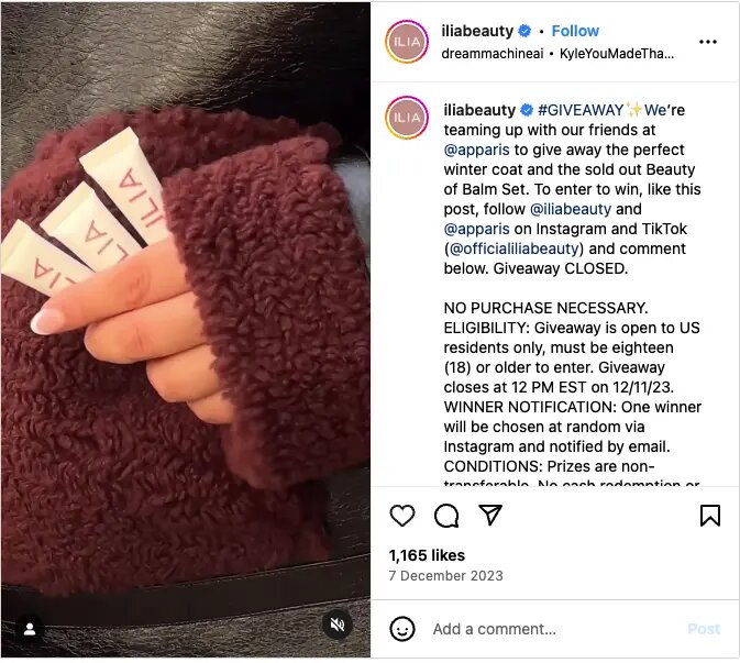 نمونه کمپین بلک فرایدی ILIA Beauty