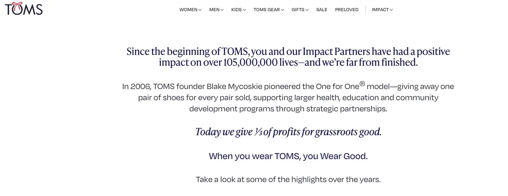 نمونه کمپین بلک فرایدی TOMS