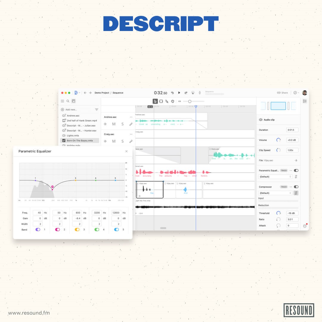 هوش مصنوعی حذف نویز Descript