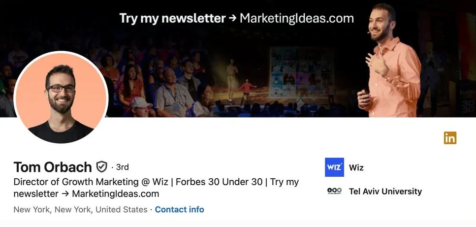 تصویر عنوان لینکدین تام اورباک