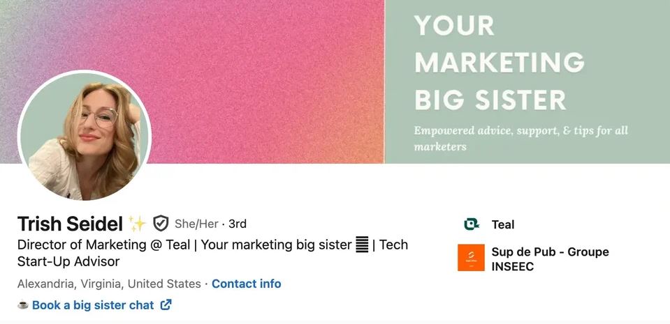 تصویر عنوان لینکدین تریش سایدل