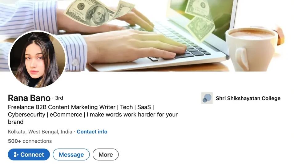 تصویر عنوان لینکدین رعنا بانو