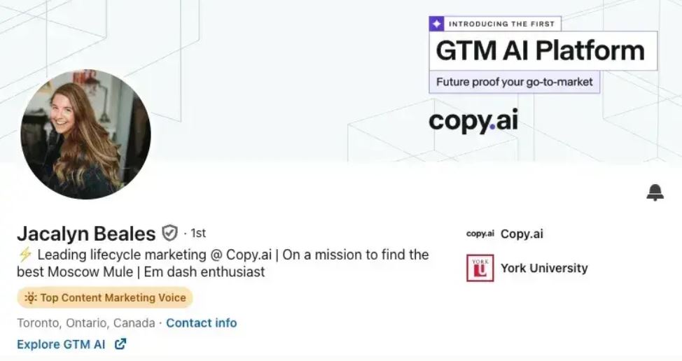 تصویر عنوان لینکدین ژاکلین بیلز